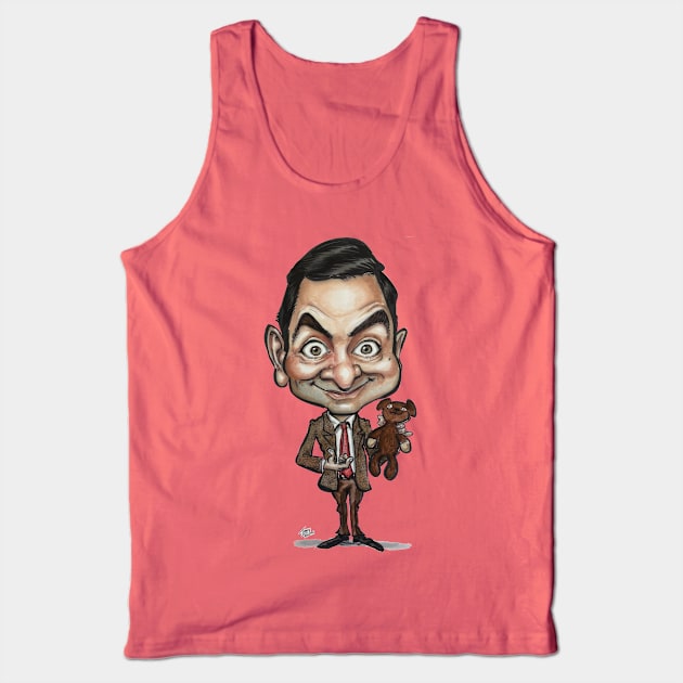 Mr. Bean and Teddy Tank Top by Jimmy’s Cartoons
